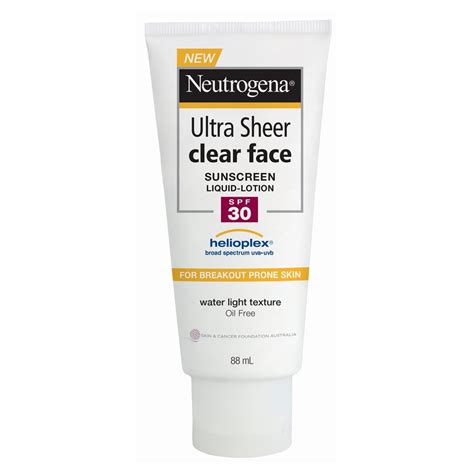 Neutrogena Ultra Sheer Clear Face Sunscreen Lotion Spf 30 Ingredients