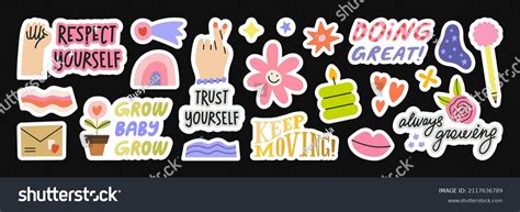 Set Motivational Stickers Cute Details Your Stock Vector (Royalty Free ...