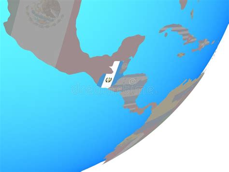 Mapa De Guatemala Con La Bandera En El Globo Stock de ilustración