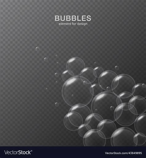 White water bubbles on transparent background Vector Image