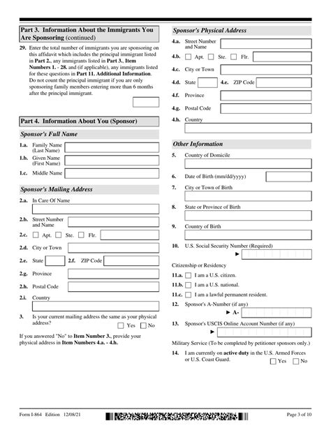 Uscis Form I 864 Download Fillable Pdf Or Fill Online Affidavit Of