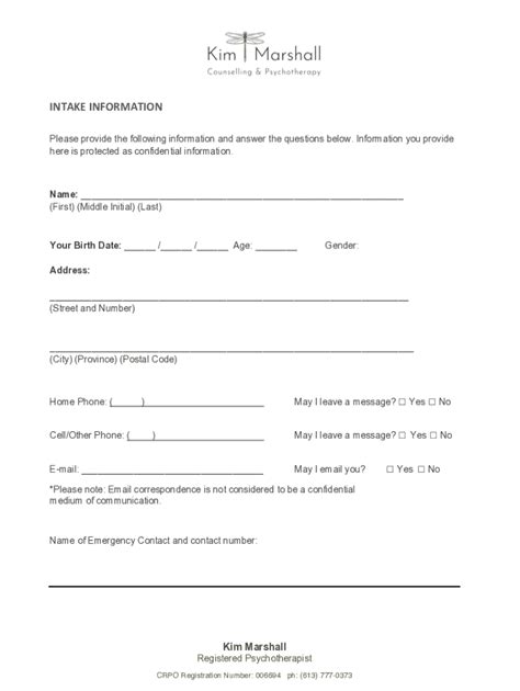 Fillable Online Client Intake Form TBC Pdf INTAKE FORM Please Provide