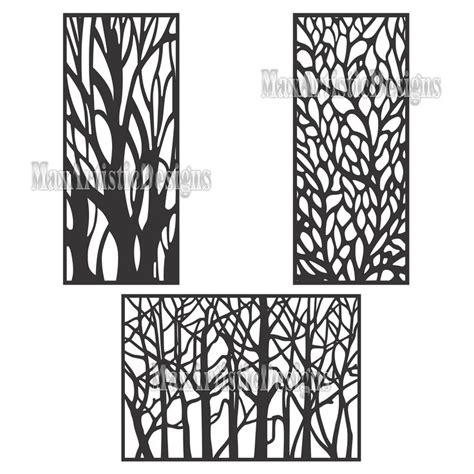 Dxf Cdr Vectors Tree Panels Cnc For Plasma Laser Water Jet Router