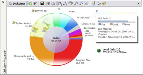 DiskView Disk Visualizer for Windows Explorer