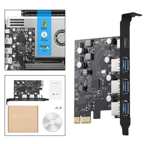 Baoblaze Pcie Usb 30 Card 4 Ports Pci E To Usb 30 Expansion Card