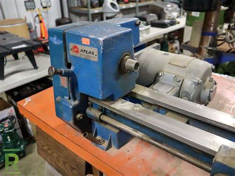 Atlas 10100 Bench Top Lathe On Workbench Roller Auctions