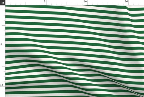 Narrow Horizontal Stripe Modern Green Fabric Spoonflower