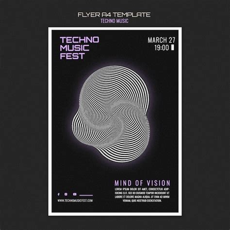 D Pliant Du Festival De Musique Techno Psd Gratuite