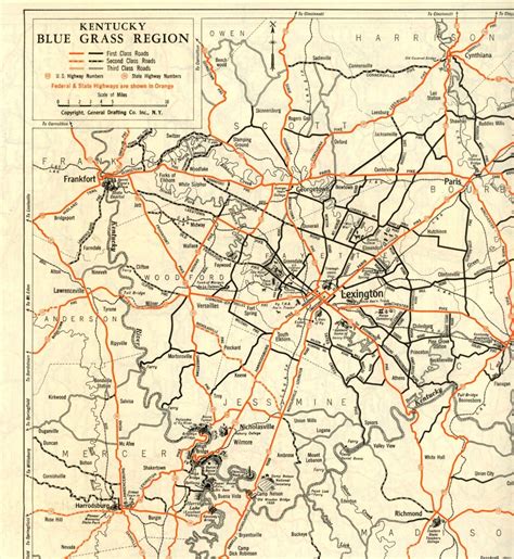 Vintage 1933 Kentucky Road Map -- Refiners Oil Corporation | #4603256708