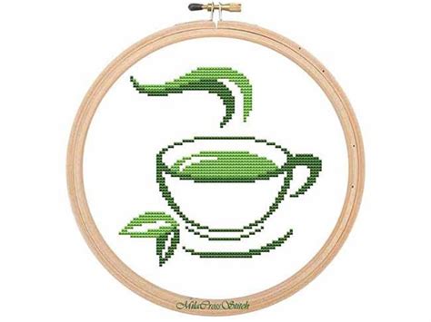 Tea Cross Stitch Pattern Modern Tea Mug Pattern Xstitch Etsy