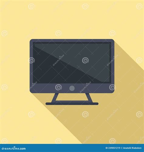 Internet Monitor Icon Flat Vector Computer Screen Stock Vector