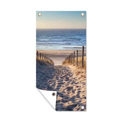 Tuinposter Strand Zee Nederland Duinen Zon Staand Nu Bij