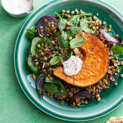 Healthier Roast Pumpkin And Lentil Salad Recipe Woolworths