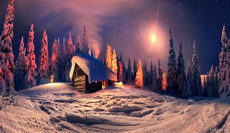 Winter Log Cabin Wallpaper download - Winter HD Wallpaper - Appraw