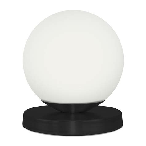 Luminária de mesa TOUCH Globo Orby Preto Base Redonda MadeiraMadeira