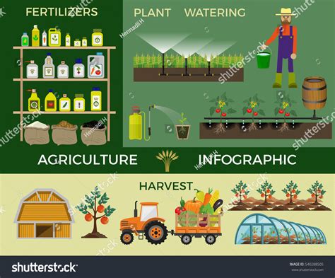 Vector Illustrations Agricultural Fertilizer Infographic Stock Vector