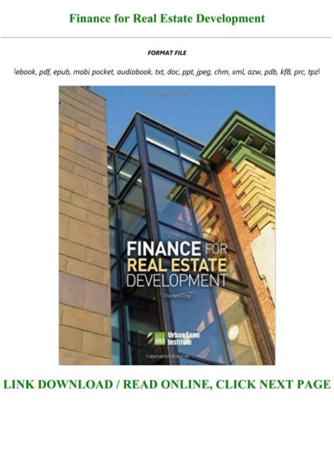 finance  real estate development full acces