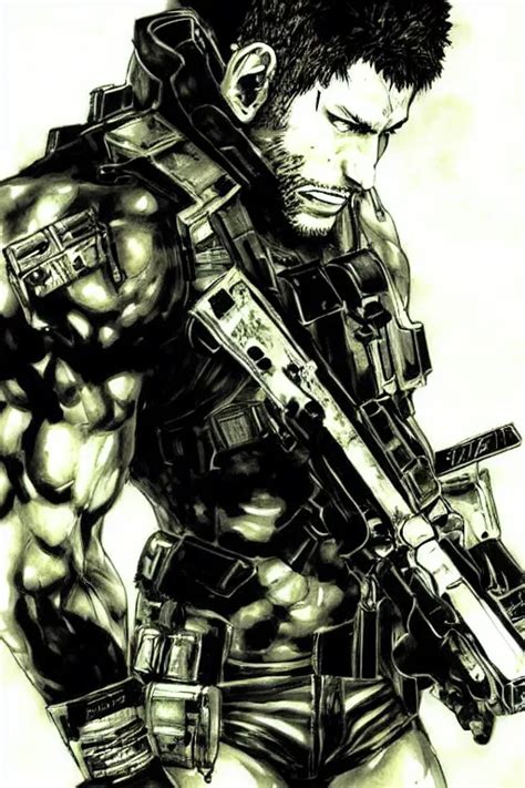 Chris Redfield Painting By Yoji Shinkawa Stable Diffusion Openart