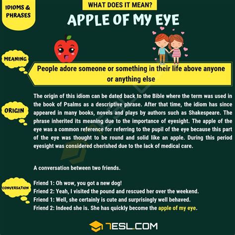 Apple Of My Eye Meaning Origin And Examples Esl