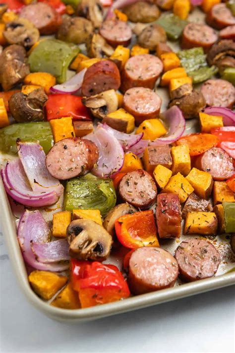 Minute Sausage Sheet Pan Dinner Lemons Zest