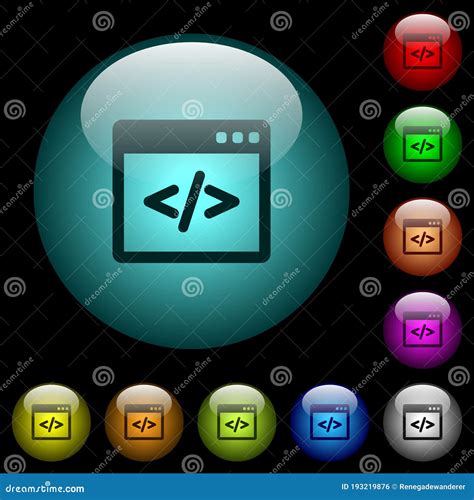 C Digo De Programaci N En Iconos De Ventanas De Software En Botones De