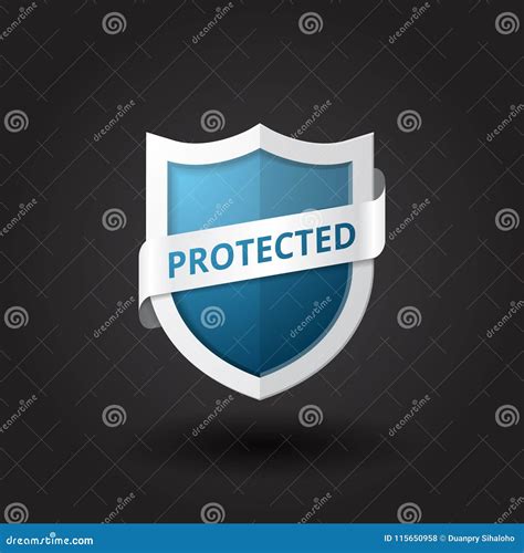 Blue Shield Vector With Banner Stock Vector Illustration Of Icon