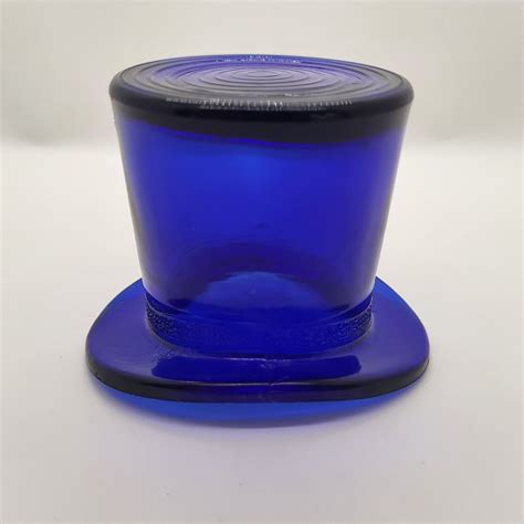 Vintage Cobalt Glass Top Hat Toothpick Holder Ebay