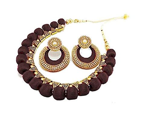 Buy Ambal Silk Thread Choker Necklace With Chanthaball Black For