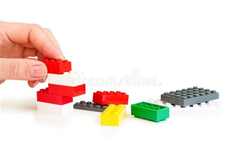 Lego Bricks With Hand Stock Photo Image Of Color Build 20979432