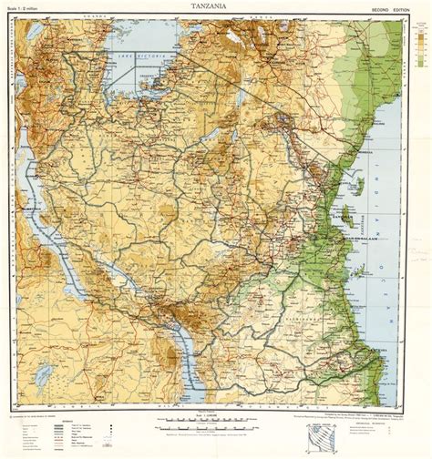 Topographic Map of Tanzania 1972