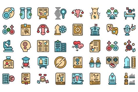 Sex Education Icons Set Vector Flat Graphic By Ylivdesign Creative Fabrica