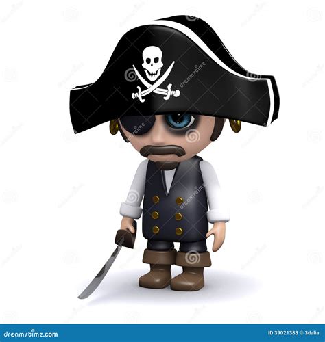 3d Sad Pirate Stock Illustration Illustration Of Thief 39021383