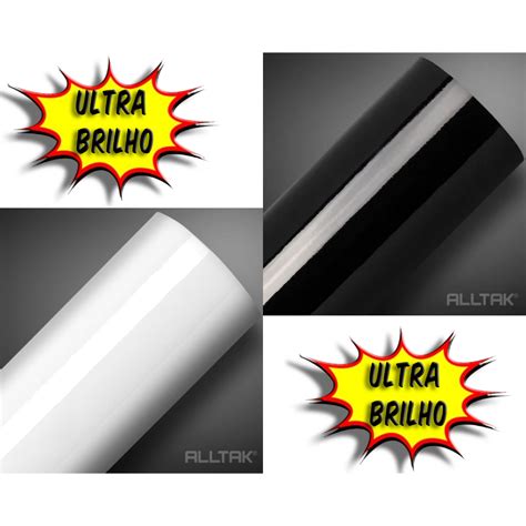 Adesivo Alltak Vinil Alto Brilho Ultra Black Piano Ultra Branco