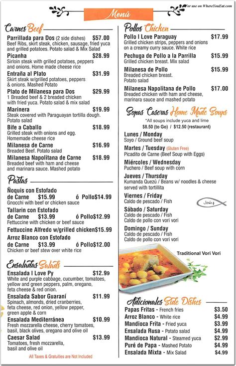 I Love Paraguay Restaurant in Queens / Official Menus & Photos