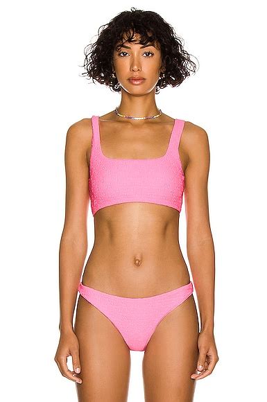 Alexander Wang Square Neck Bikini Top In Bubblegum Fwrd