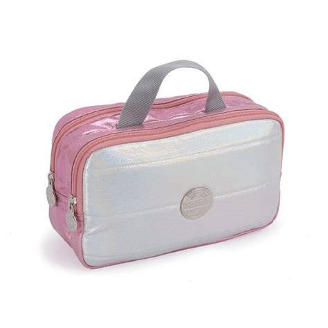 NECESSAIRE FEMININA METALIZADA ROSA SEANITE Seanite Mochilas