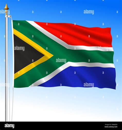 South Africa Official National Waving Flag African Country Vector