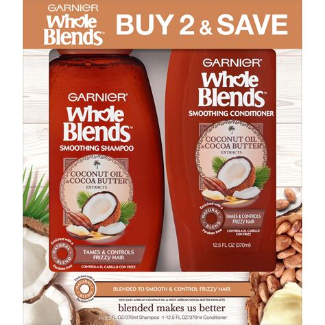 Garnier Whole Blends Smoothing Shampoo And Conditioner With Coconut Oil And Cocoa Butter Shop