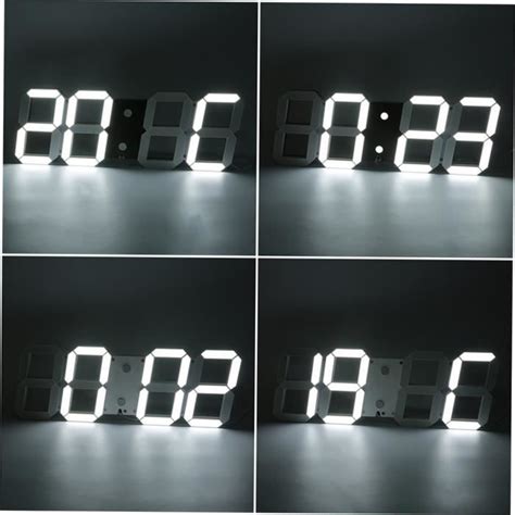 Grand D Moderne Num Rique Horloge Murale Led Hour Alarm Display