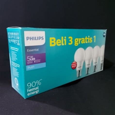 Jual Asia Philips Lampu Led Essential Multipack W Watt Putih Paket