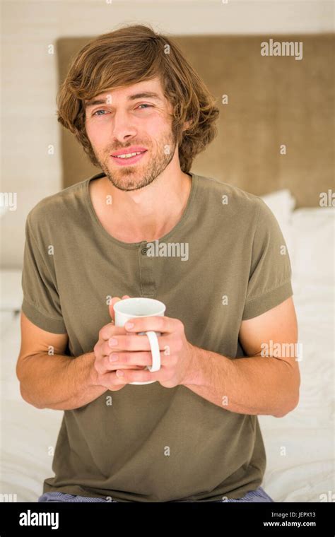 Handsome Man Drinking Coffee Stock Photo Alamy