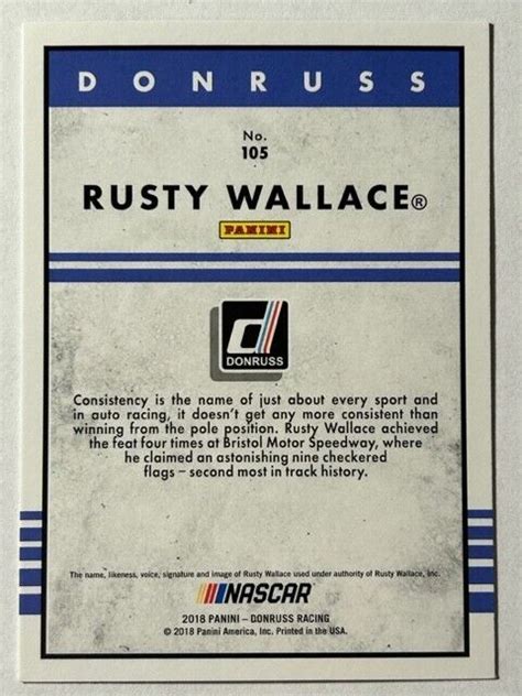 2018 Donruss Racing NASCAR Base Retro 105 Rusty Wallace EBay