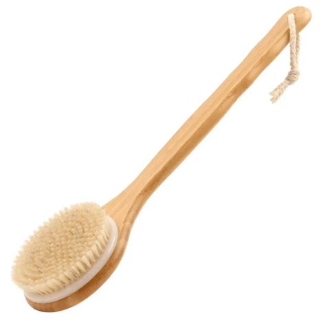 Natural Bristle Bath Brush Exfoliating Beauty Body Shower Brush Portable Spa Massage Woman Man