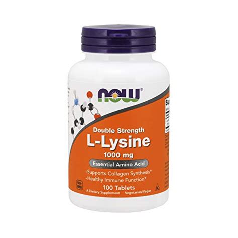 Now Foods Supplements L Lysine L Lysine Hydrochloride 1 000 Mg Double Strength Amino Acid