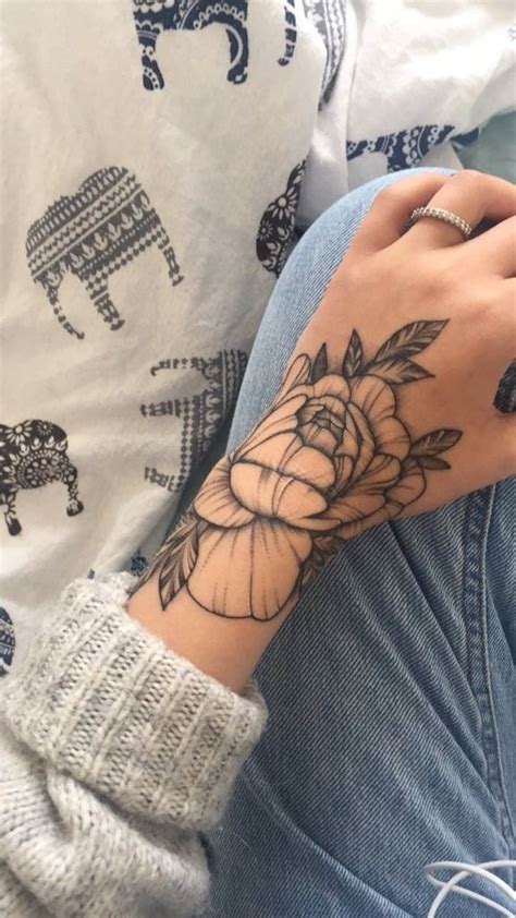 Floral Flower Hand Tattoo Hand Tattoos For Girls Wrist Hand Tattoo