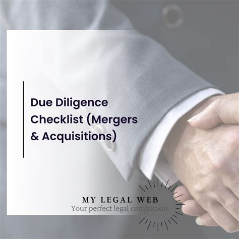 Due Diligence Checklist Mergers Acquisitions MY LEGAL WEB