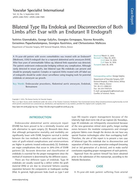 Pdf Bilateral Type Iiia Endoleak And Disconnection Of Both Limbs
