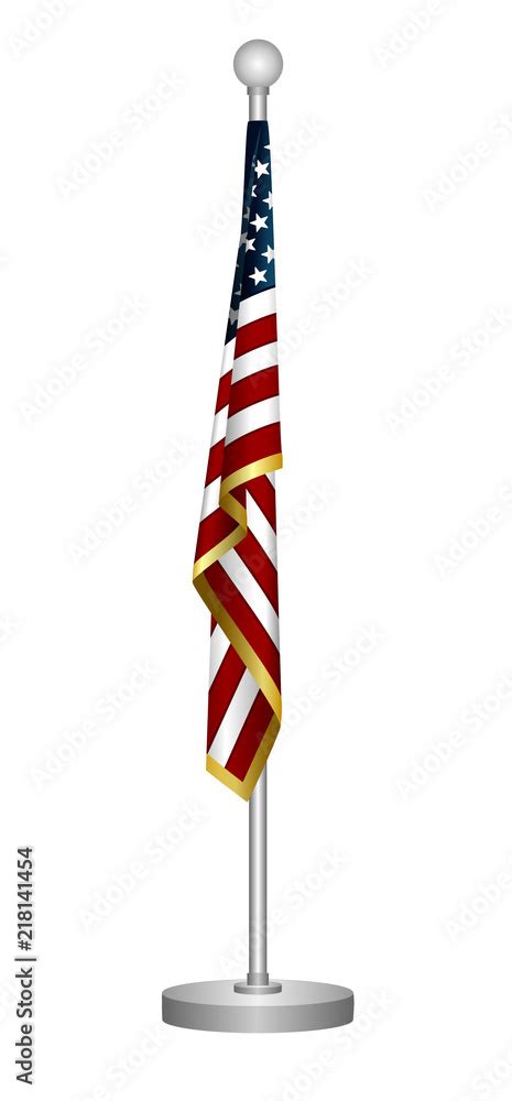 American Flag Hanging On The Metallic Pole Stock Illustration Adobe Stock