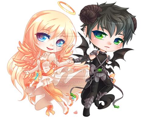 Cc Kurai And Shiro By Raineseryn On Deviantart Chibi Couple Chibi