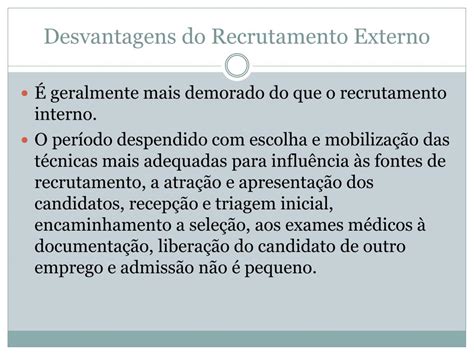 Vantagens E Desvantagens Do Recrutamento Externo